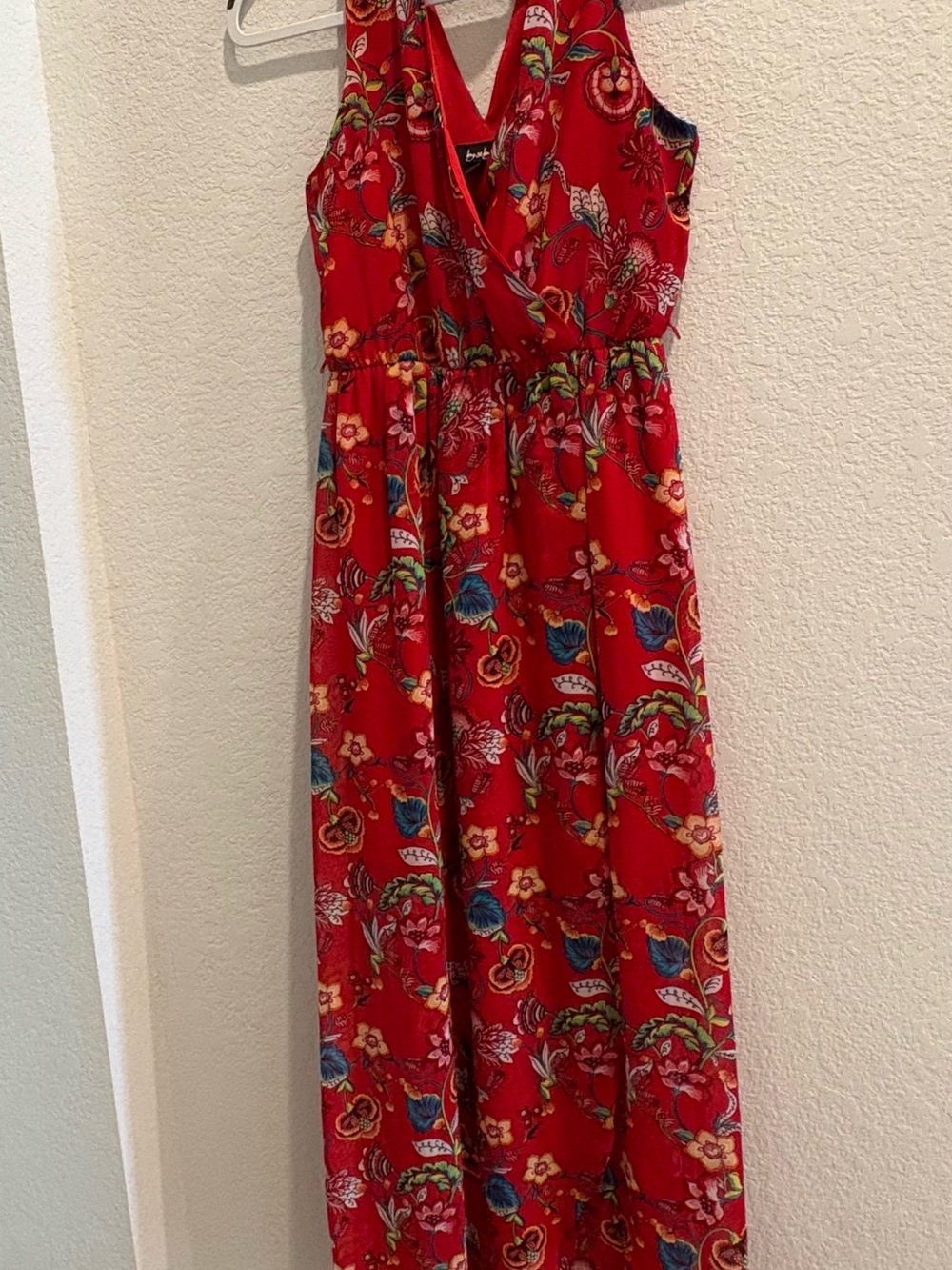 by & by Red Floral Sleeveless Maxi Dress